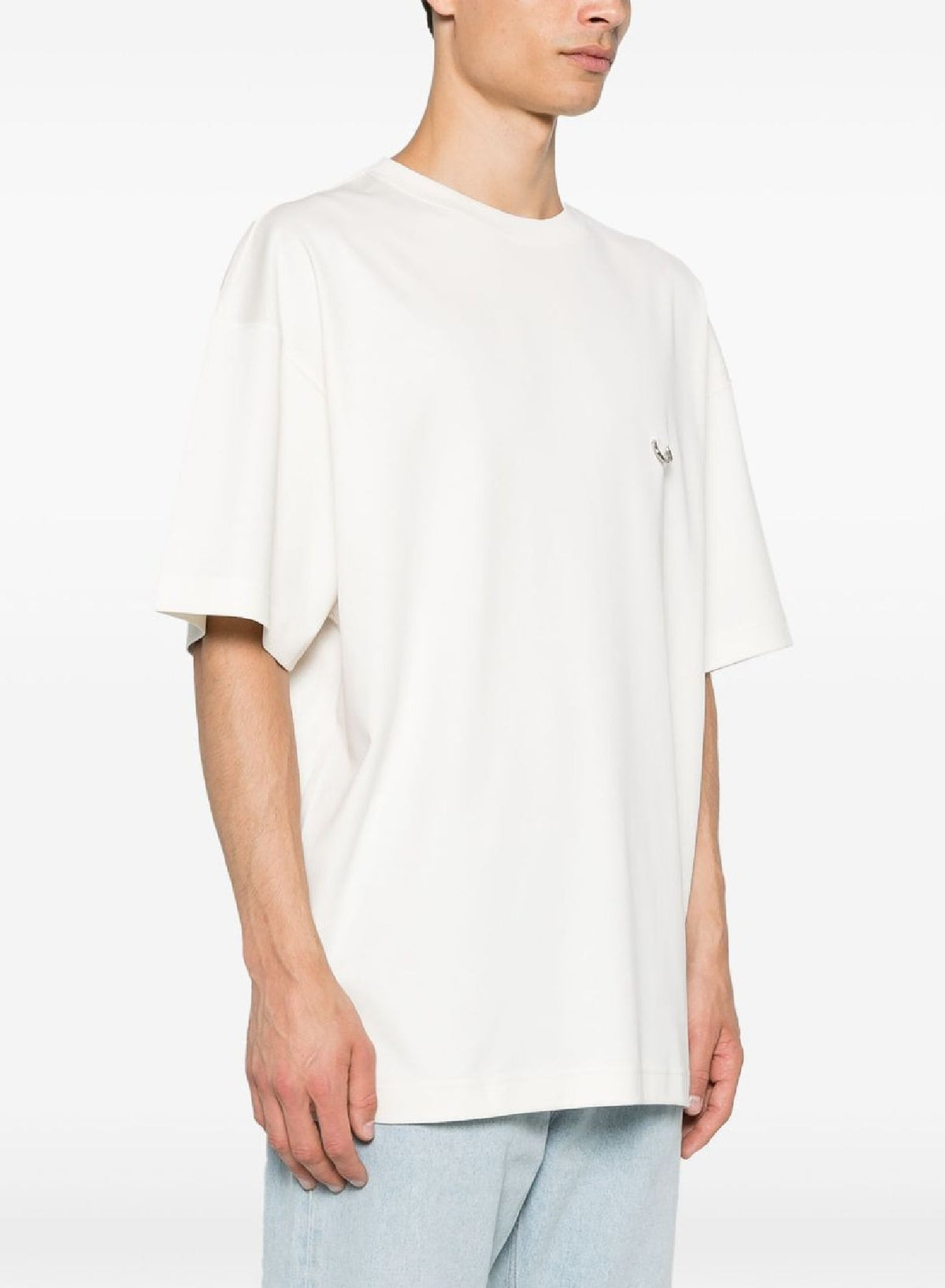 SNOW // white pierced t-shirt