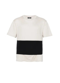 CEMENT / BLACK // grey boxy corset t-shirt