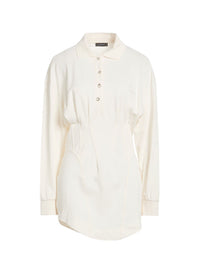 SNOW // white corseted polo dress