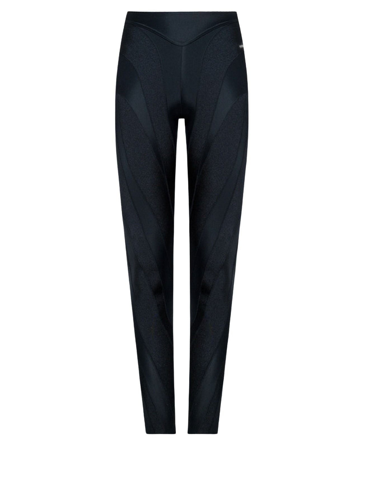 BLACK/BLACK // Black opaque spiral leggings