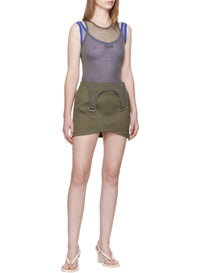 KAKI // khaki tailored mini skirt