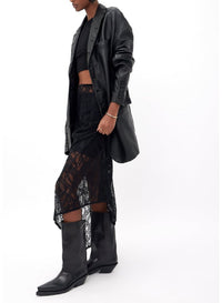 BLACK // black leather santiag boots