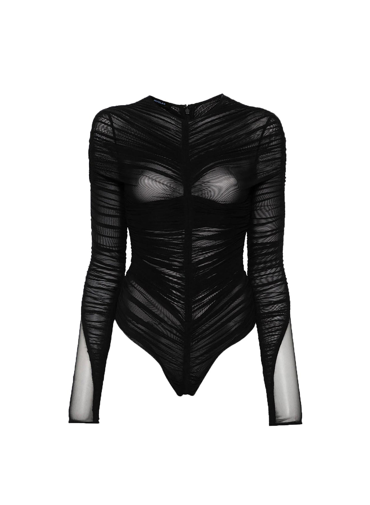 BLACK // black ruched bodysuit