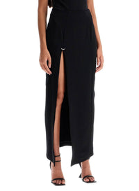 BLACK // black pierced pencil skirt