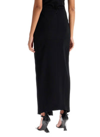 BLACK // black pierced pencil skirt