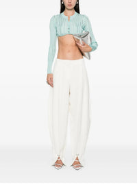 OFF WHITE // white pierced loose tailored trousers