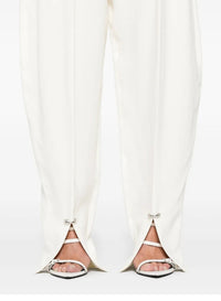 OFF WHITE // white pierced loose tailored trousers