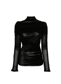 BLACK // black ruched top