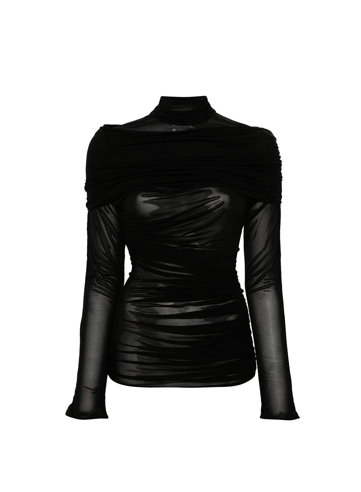 BLACK // black ruched top