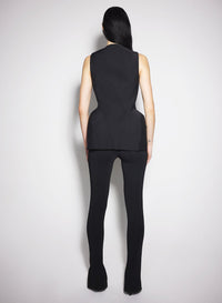 BLACK // black corseted pierced vest