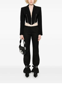 BLACK // black zipped wool jacket