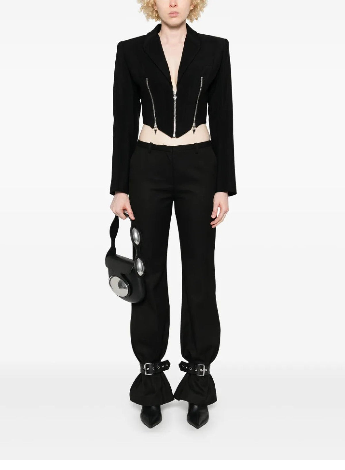 BLACK // black zipped wool jacket