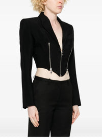 BLACK // black zipped wool jacket