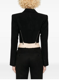 BLACK // black zipped wool jacket