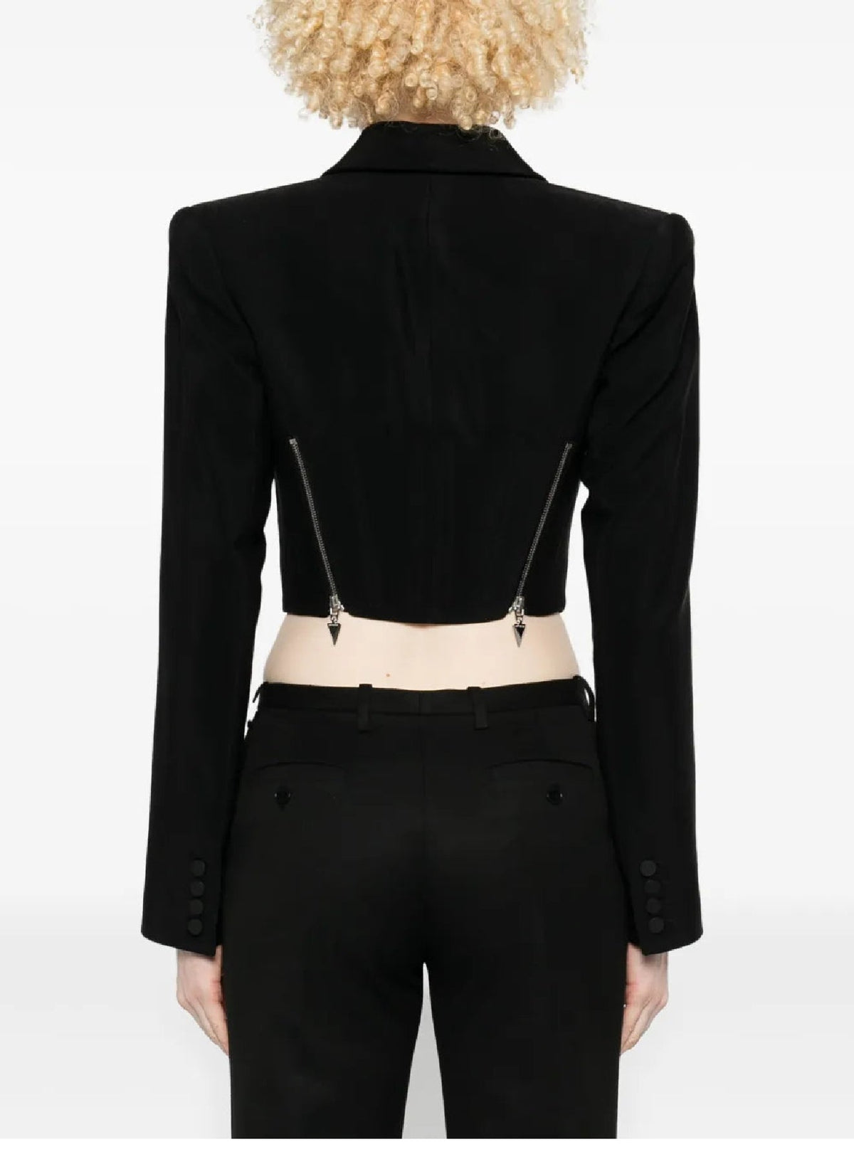 BLACK // black zipped wool jacket