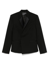 BLACK // black double breasted smoking jacket