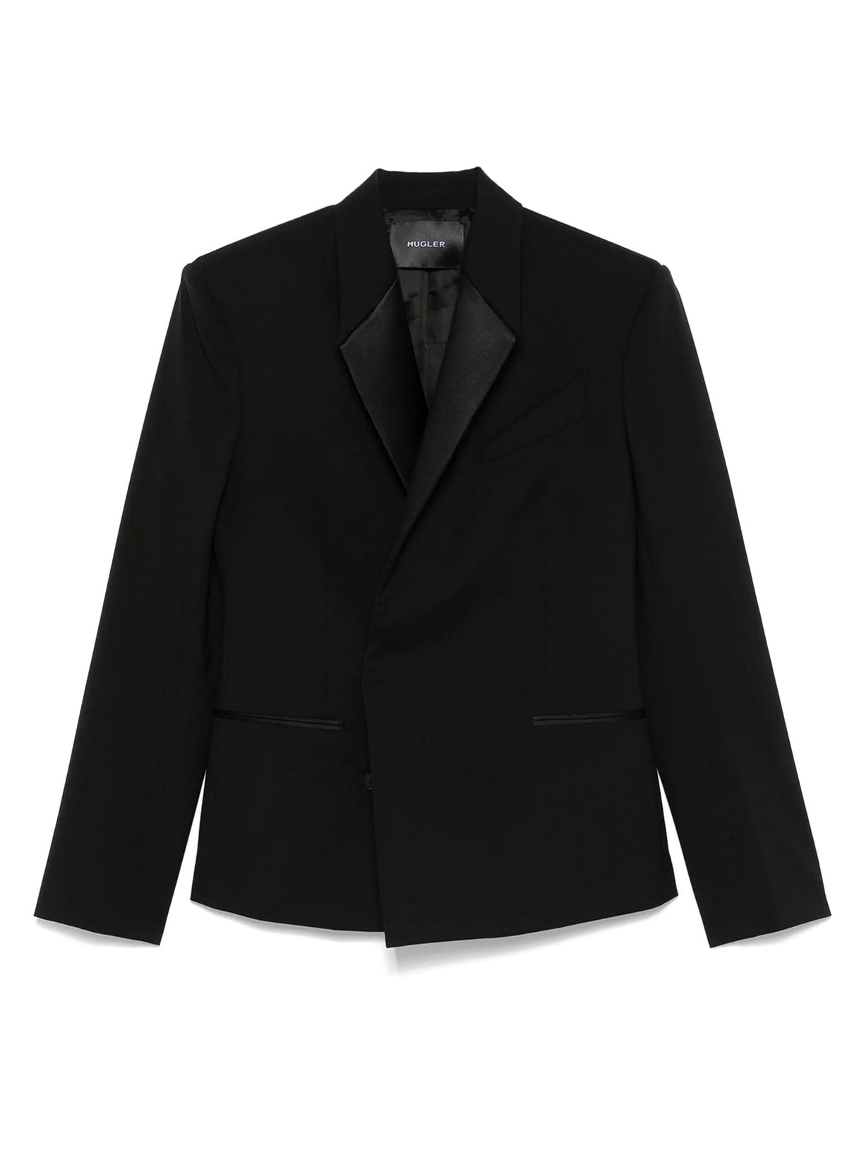 BLACK // black double breasted smoking jacket