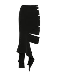 BLACK // black bandage knit skirt