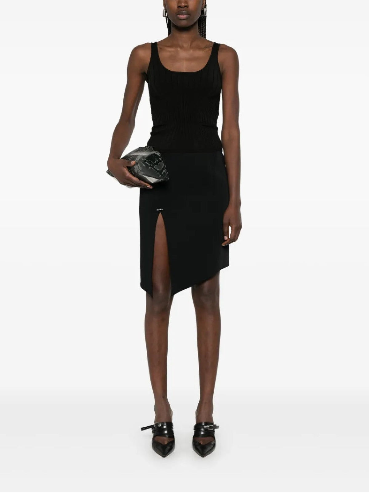 BLACK // black sculpting knit tank top