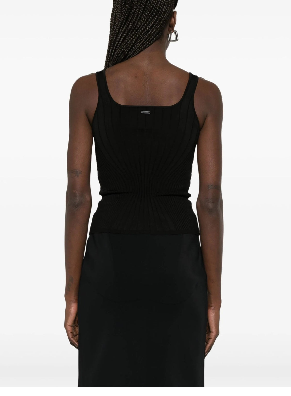 BLACK // black sculpting knit tank top