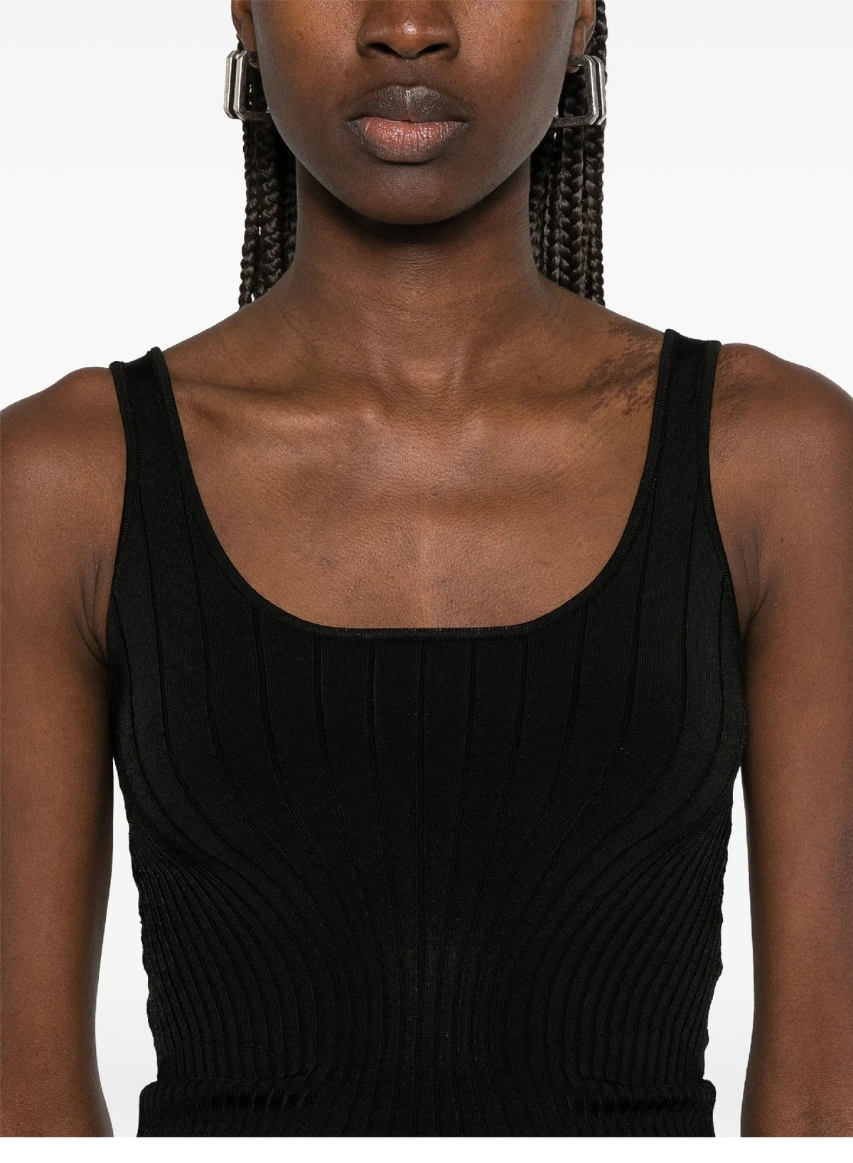 BLACK // black sculpting knit tank top