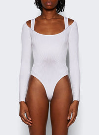 OFF WHITE // white sculpting knit bodysuit