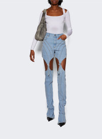 OFF WHITE // white sculpting knit bodysuit