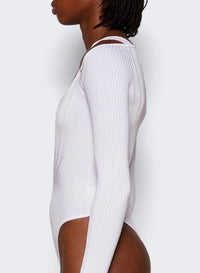 OFF WHITE // white sculpting knit bodysuit