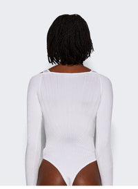 OFF WHITE // white sculpting knit bodysuit