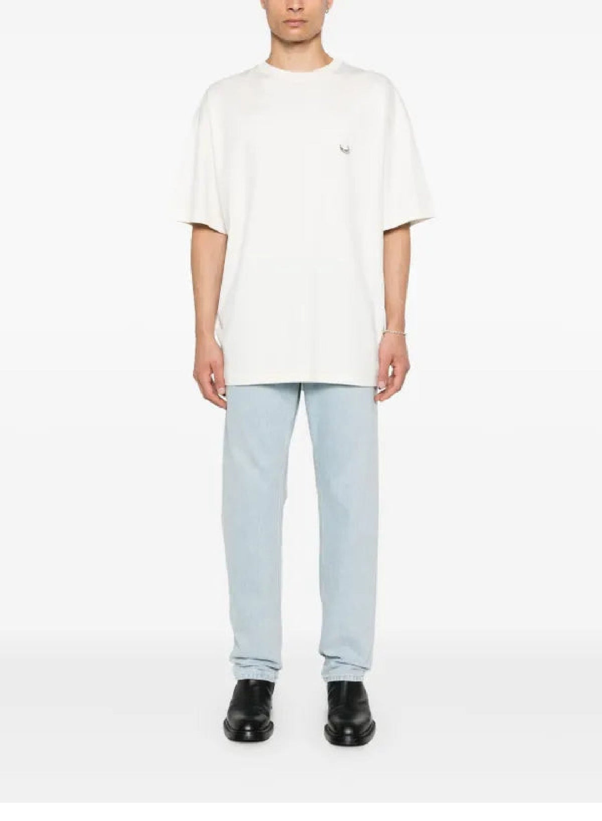 OFF WHITE // white oversized pierced T-shirt