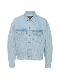 LIGHT BLUE // light blue spiral oversized denim jacket