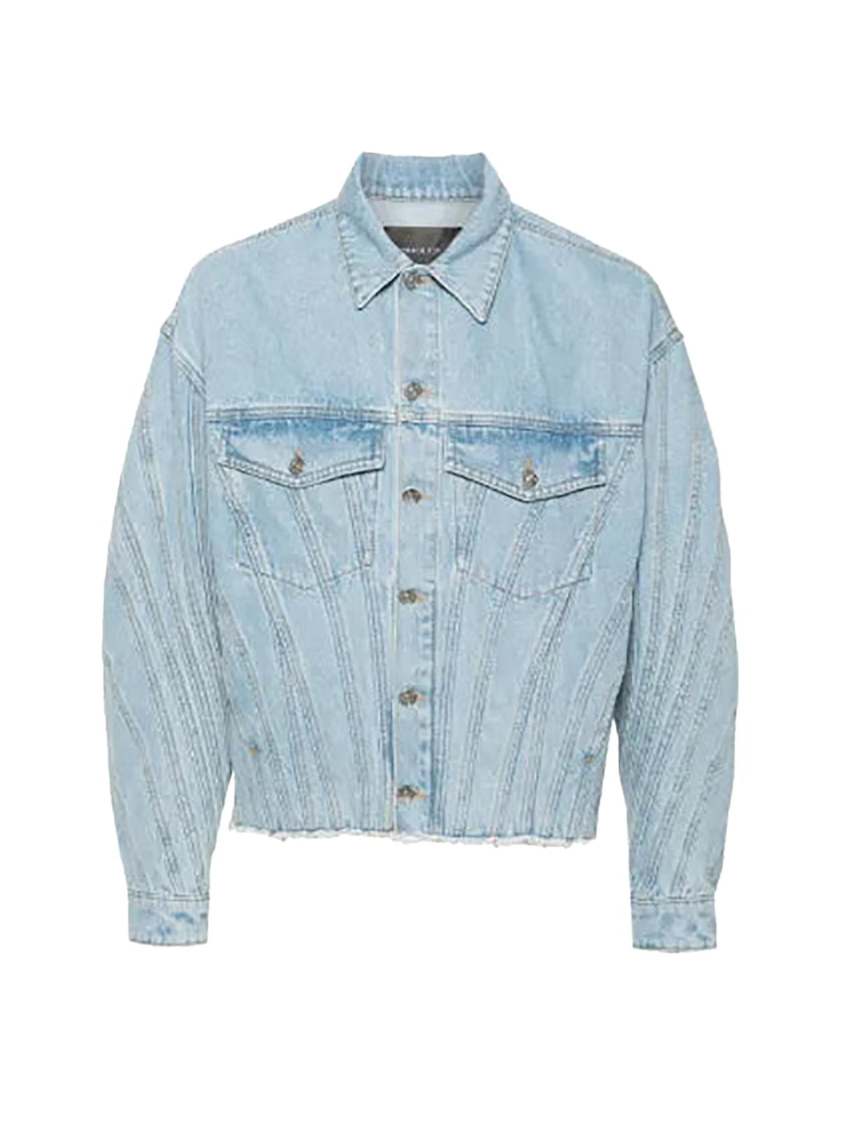 LIGHT BLUE // light blue spiral oversized denim jacket