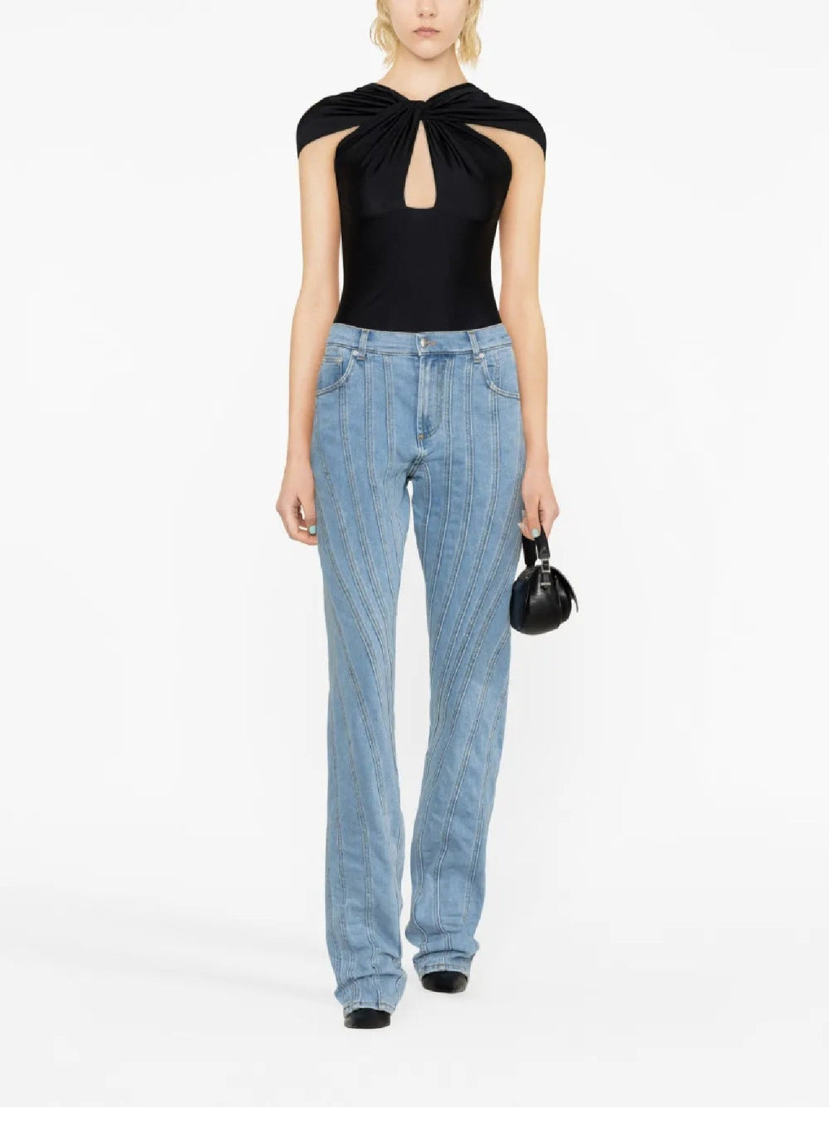 TOKYO BLUE // blue spiral baggy jeans