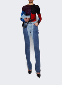 TOKYO BLUE/DARK TOKYO BLU // blue bi-color skinny jeans