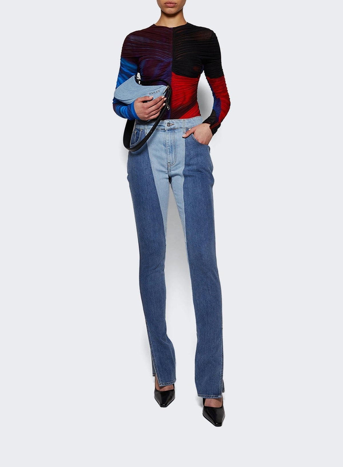TOKYO BLUE/DARK TOKYO BLU // blue bi-color skinny jeans