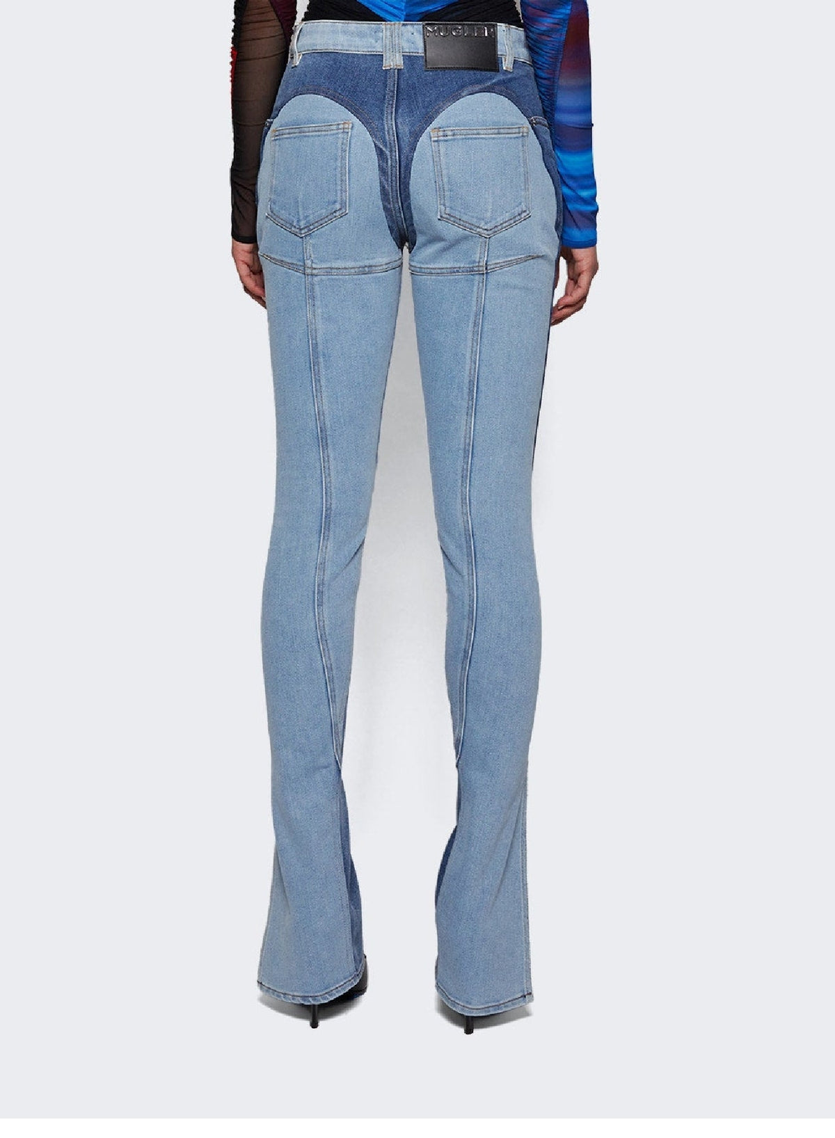 TOKYO BLUE/DARK TOKYO BLU // blue bi-color skinny jeans