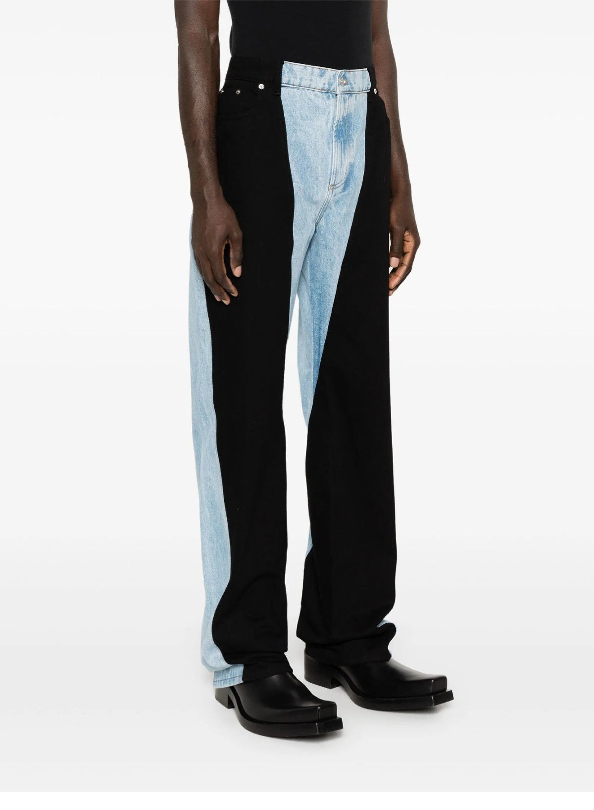 TOKYO BLUE / BLACK // blue bi-color straight leg jeans