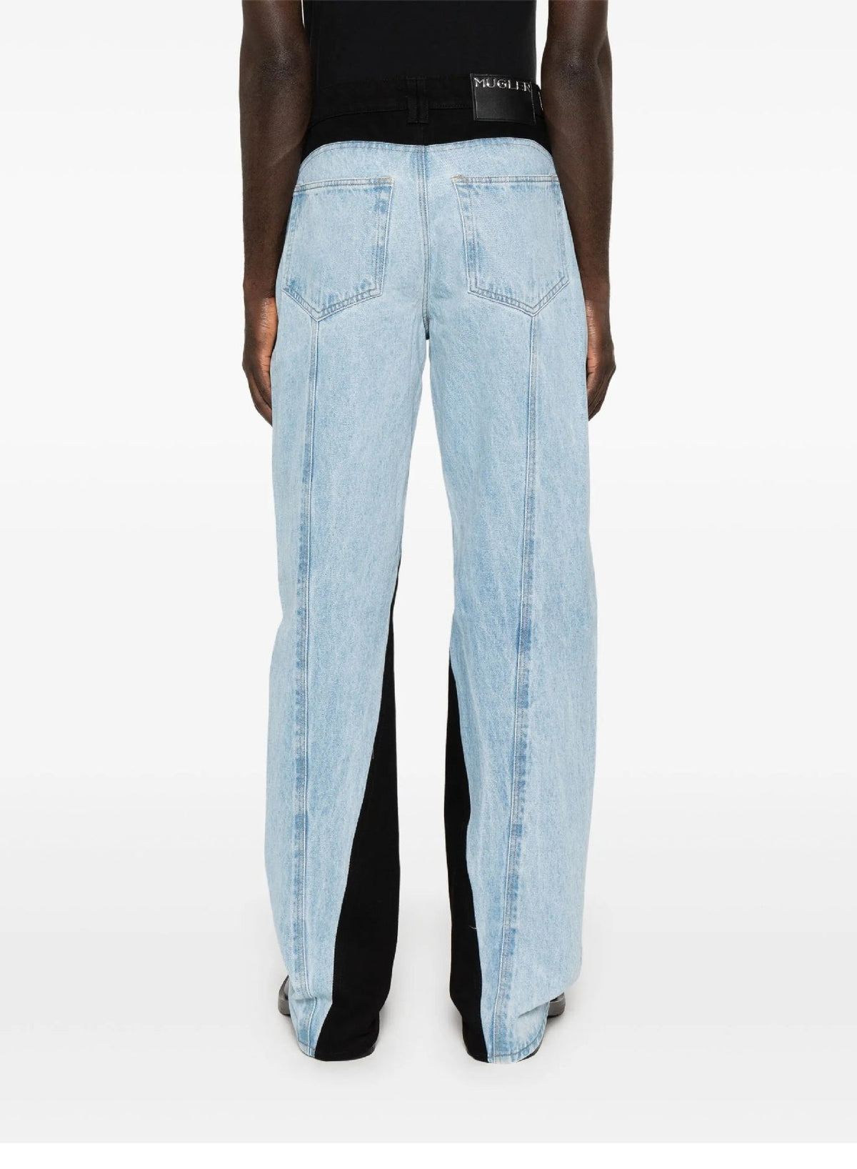 TOKYO BLUE / BLACK // blue bi-color straight leg jeans