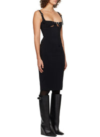 BLACK // black buckled bustier dress