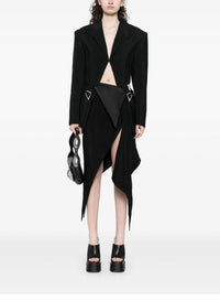BLACK // black buckled tailored wool jacket