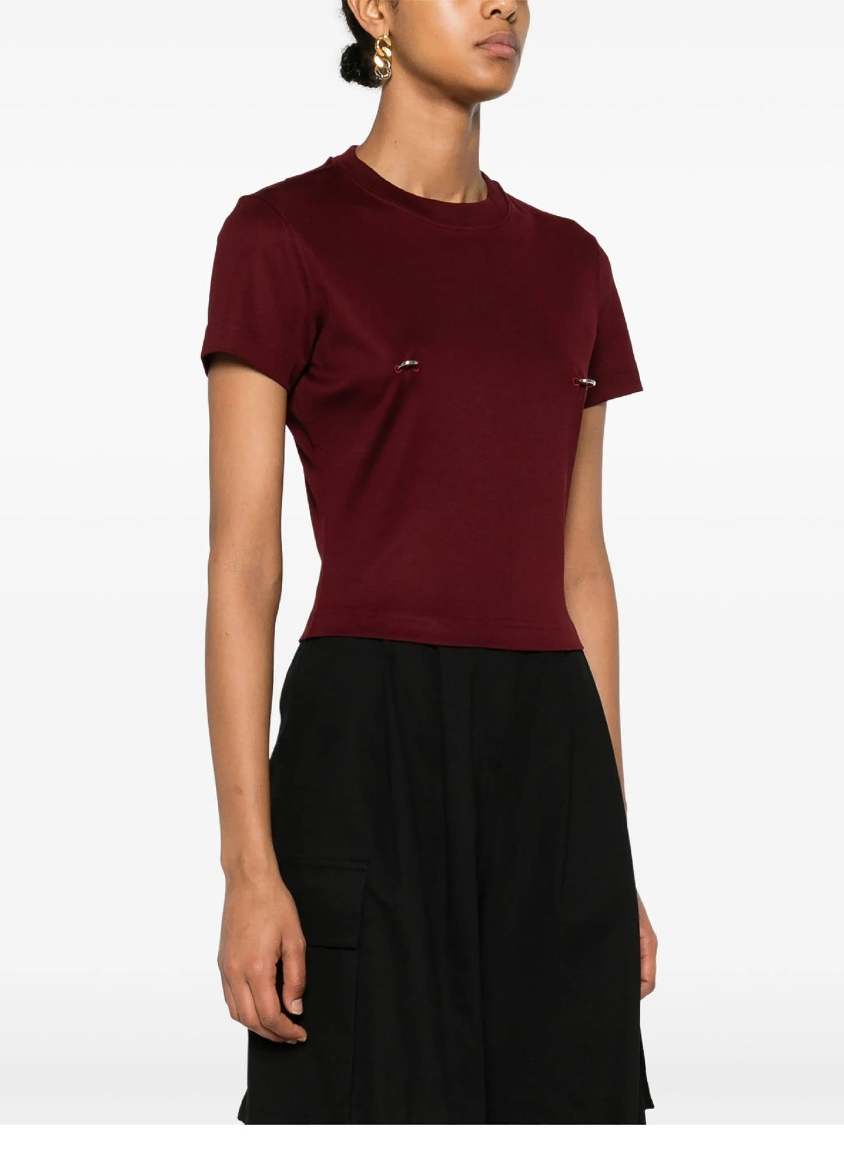 BLOOD RED // burgundy pierced baby t-shirt