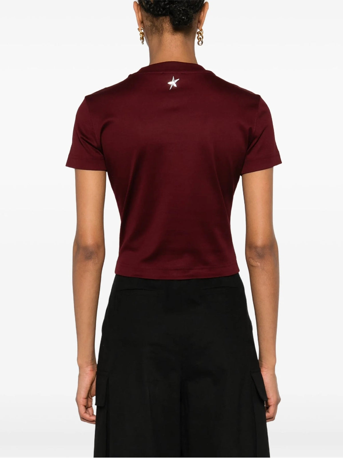 BLOOD RED // burgundy pierced baby t-shirt