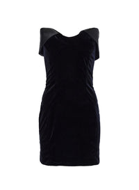 BLACK // black satin and velvet mini dress
