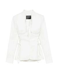 SNOW // white laced-up jacket