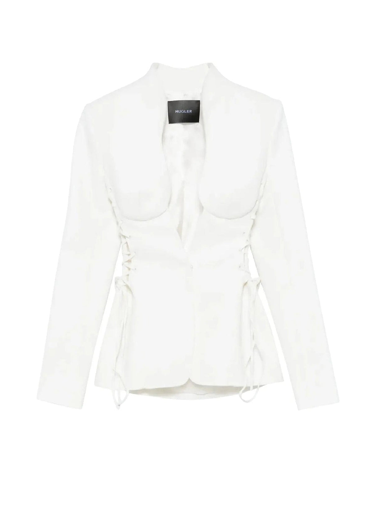 SNOW // white laced-up jacket