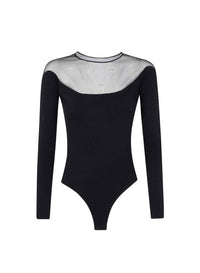 BLACK // black illusion knit bodysuit