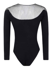 BLACK // black illusion knit bodysuit