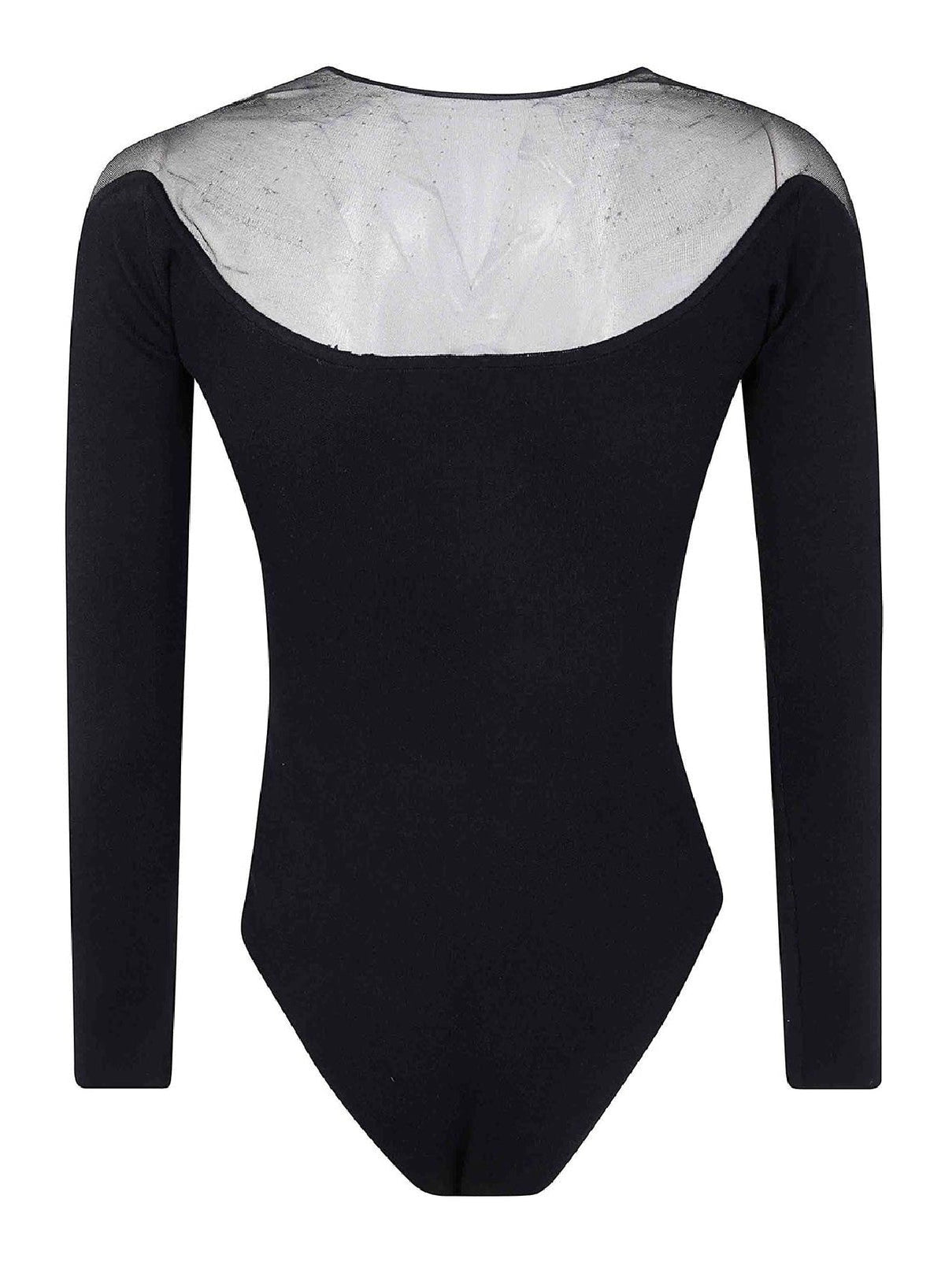 BLACK // black illusion knit bodysuit