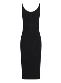 BLACK // black scultping knit dress