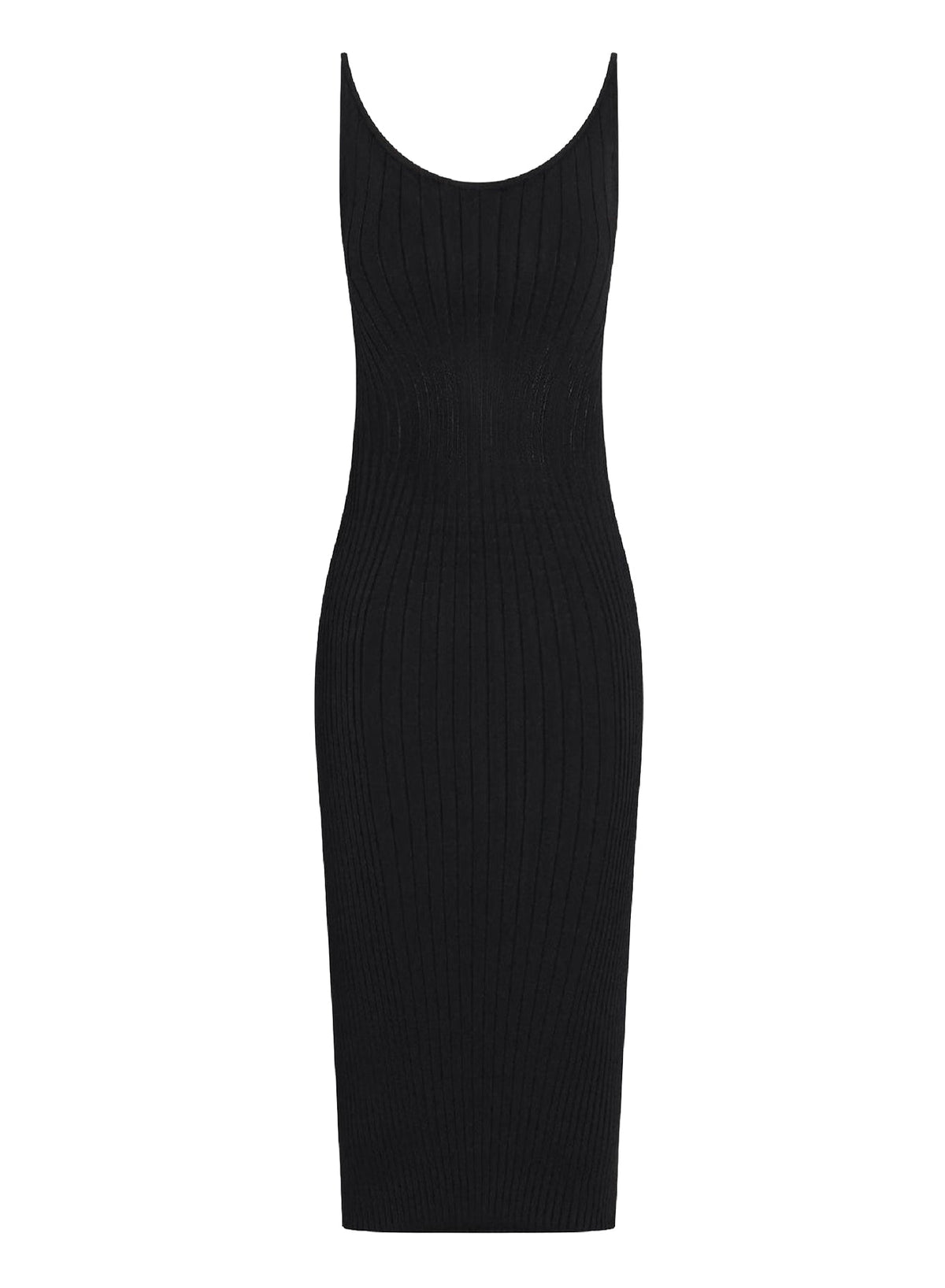 BLACK // black scultping knit dress